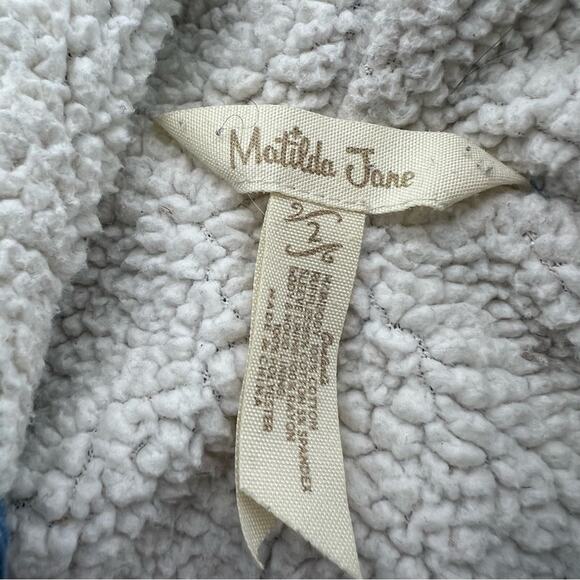 Matilda Jane Blue Ruffle Polka Dot Corduroy Jacket Sherpa Lined Coat - Picture 5 of 7